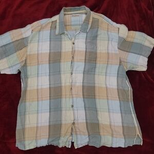 Tommy Bahama Blue and Green Casual Button Down Shirt